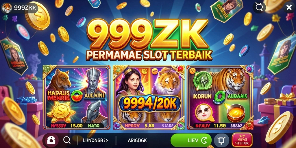 Screenshot gameplay 999ZK yang menakjubkan dengan hadiah besar.