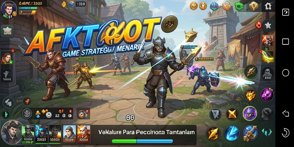 Screenshot menunjukkan aksi pertempuran intens dalam AFKTOTO.