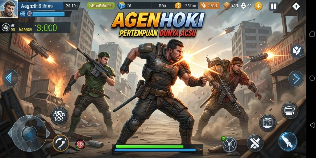 Screenshot AGENHOKI yang menampilkan aksi pertempuran yang mendebarkan.