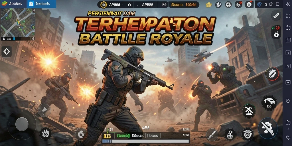 Tampilan gameplay menegangkan di AP686 saat bertarung dengan pemain lain.