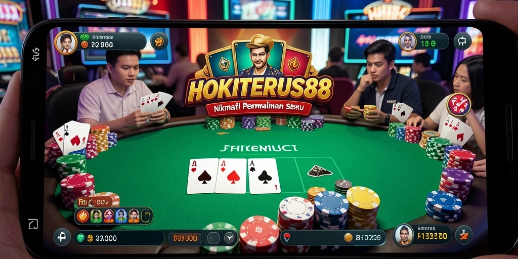Tampilan gameplay Poker yang seru di HOKITERUS88.