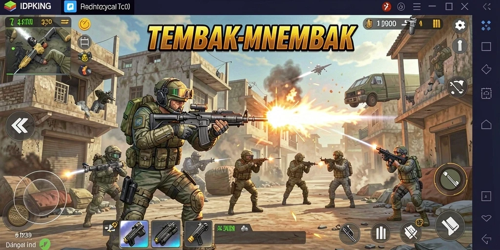 Tampilan aksi seru dari gameplay game TPS IDPKING.