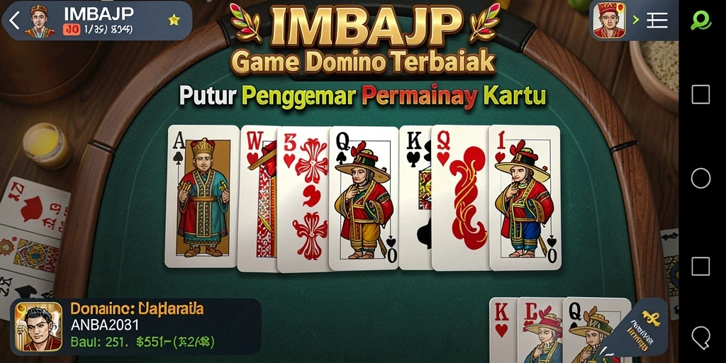 Screenshot gameplay IMBAJP menampilkan aksi seru dalam permainan Domino.