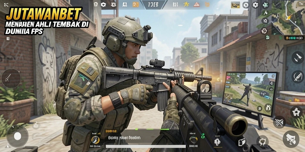 Gameplay mendebarkan dari JUTAWANBET dengan pertarungan FPS intens.