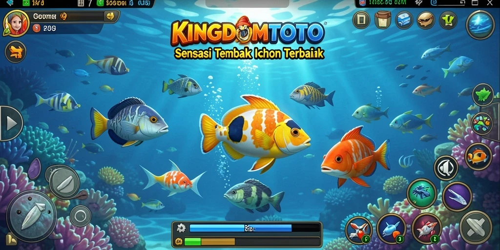 Screenshot menunjukkan momen seru menangkap ikan di KINGDOMTOTO.