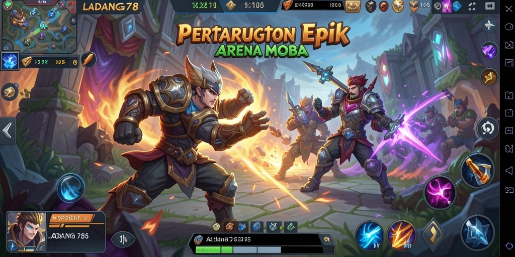Screenshot gameplay <strong>LADANG78</strong> menampilkan pertempuran seru antara dua tim.