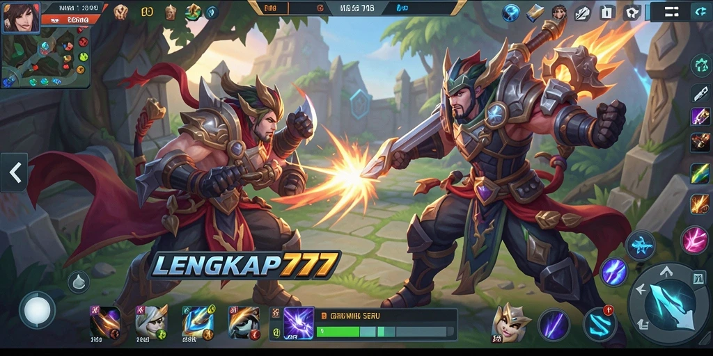 Gameplay seru LENGKAP777 dalam sebuah arena MOBA
