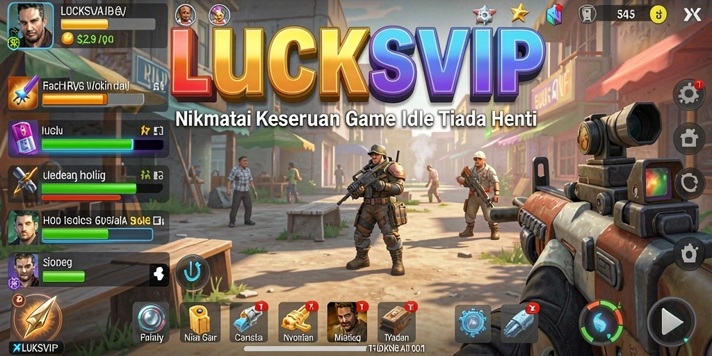 Tampilan gameplay LUCKSVIP dengan karakter yang aktif mengumpulkan sumber daya.