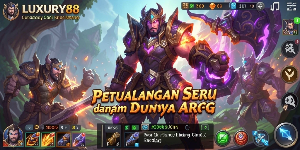 Tampilan gameplay seru dengan pertarungan epik di LUXURY88.