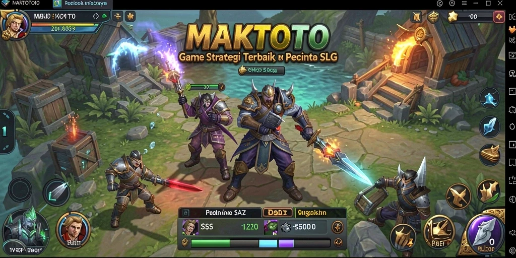 Screenshot MAKTOTO menampilkan pertempuran strategi mendebarkan.