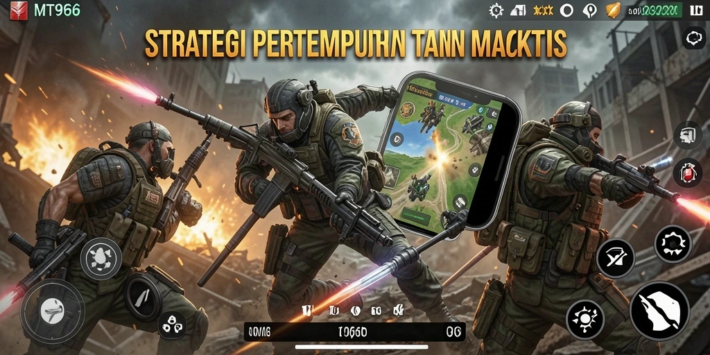 Screenshot gameplay MT966 menunjukkan aksi taktis yang mendebarkan.