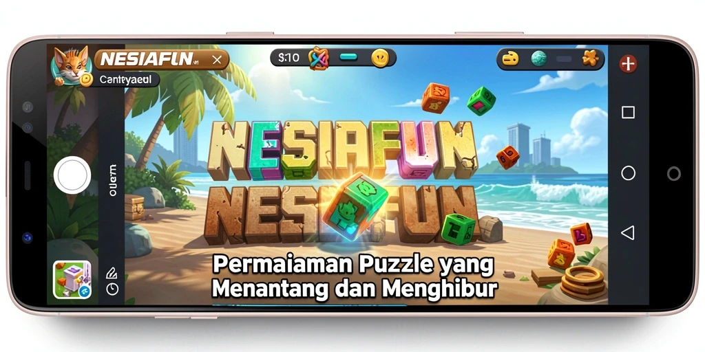 Tampilan gameplay seru NESIAFUN dengan tantangan puzzle menarik.