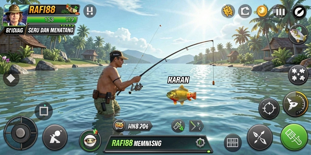 Tampilan gameplay <strong>RAFI88</strong> yang seru dan memikat saat memancing.
