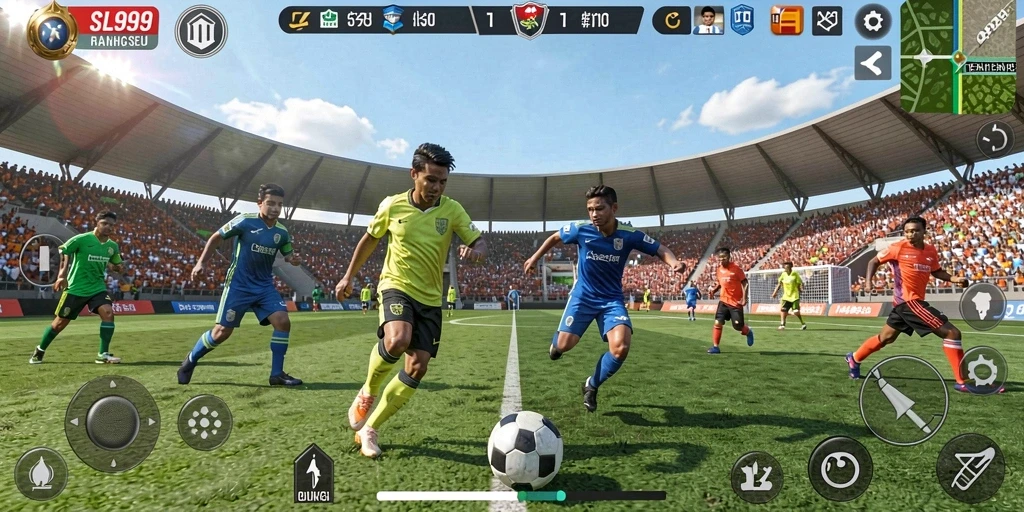 Tampilan gameplay seru dari SL999 dengan aksi olahraga yang mendebarkan.